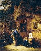 Isaac van Ostade, Traveller at a Cottage Door